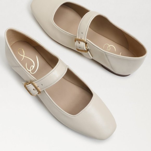 Sam Edelman Shoes - Sam Edelman Women's Mary Jane Leather Flats - Modern Ivory